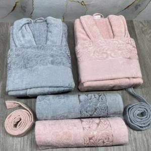 Cape de bain ADANAS "Gris&Rose"