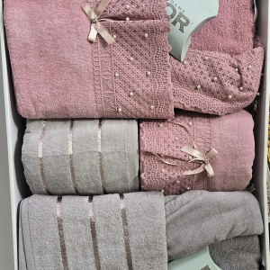 Cape de bain "Gris&Rose
