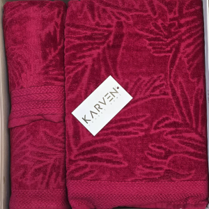 Serviette Bain 3 piéces rouge