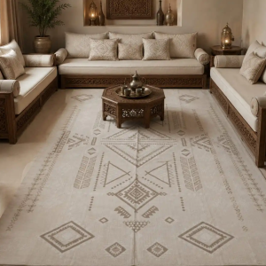 margoum aloucha 2/3 design traditionelle grege et beige
