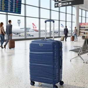 une grande valise tito de couleur bleu marine