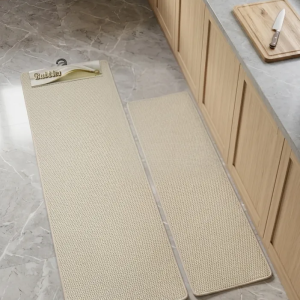 2 Tapis Cuisine Beige Claire