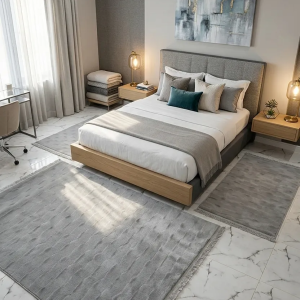 Zarbia Fourrure Lapin chambre a coucher Gris
