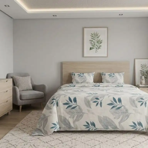 parure de lit 4pcs 3ourf wrak bil gris claire w gris foncé